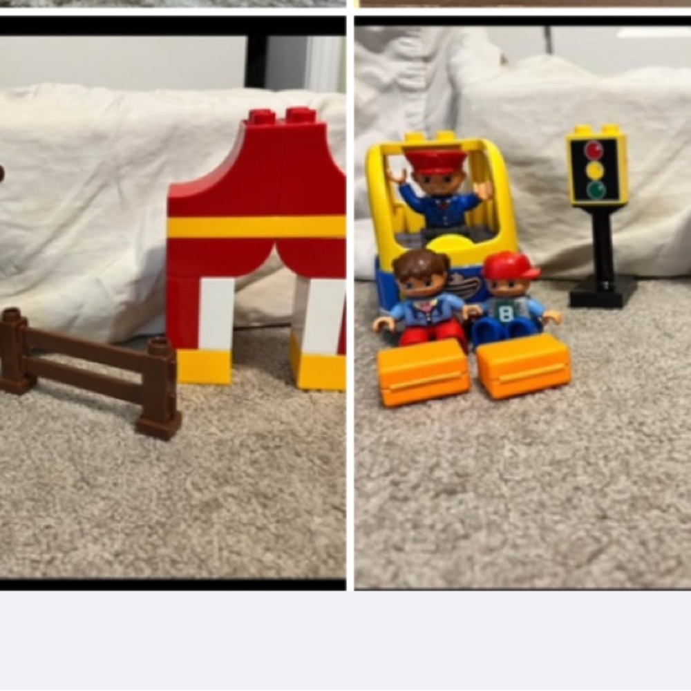 2 sets!! Duplo Bus & Duplo Knight Building Block Playset with Figures